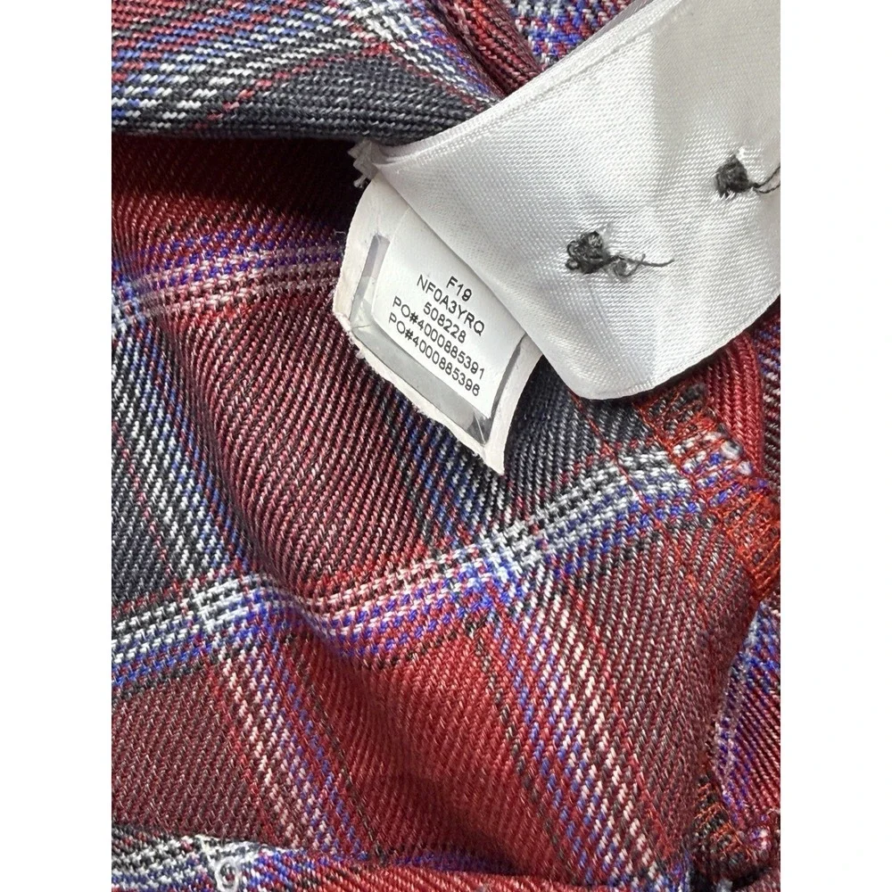 The North Face ThermoCore Button Down Shirt Men Size L Red Plaid